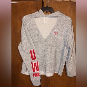 Victoria's Secret Women's Sweatshirt UW Madison Badger Cropped Size L